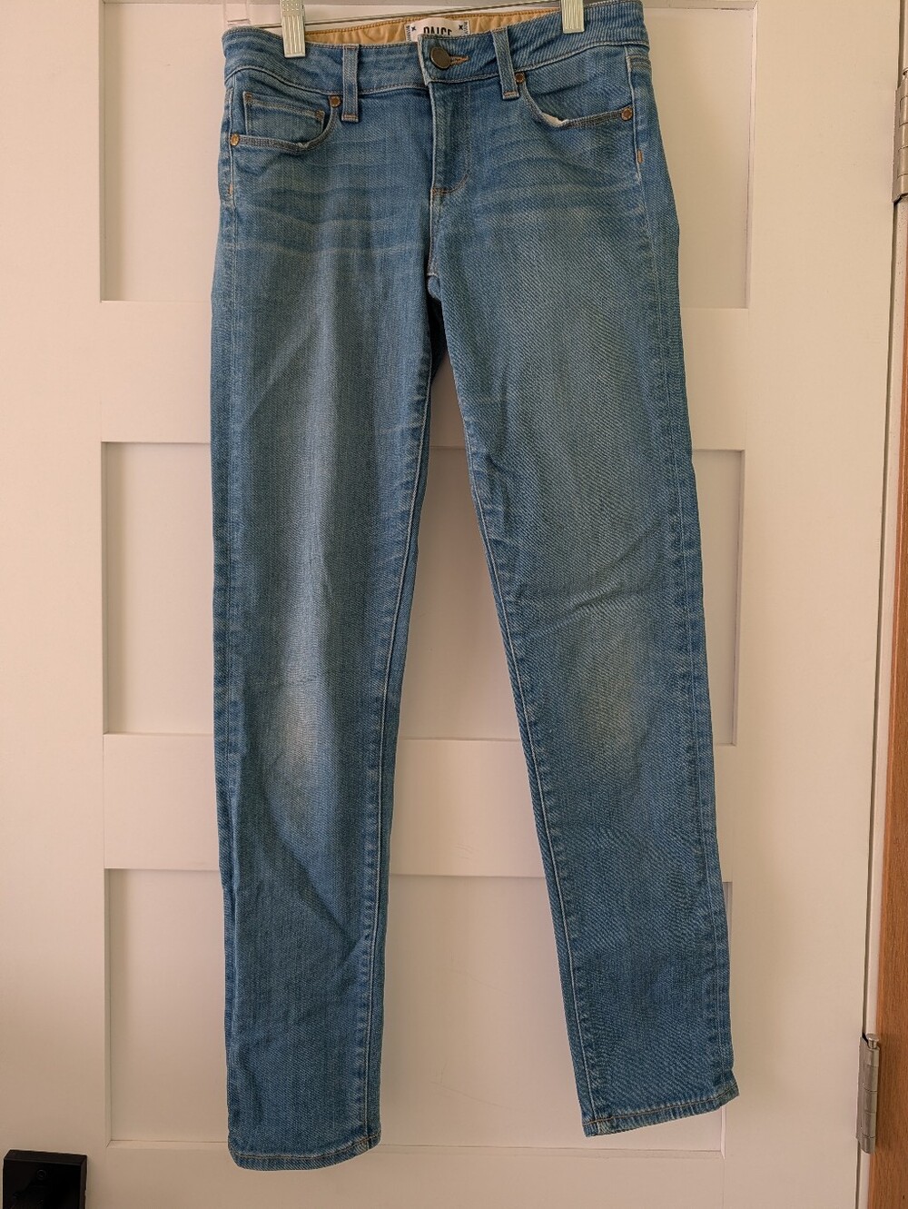 PAIGE Skyline Ankle Peg Skinny Jeans Size 25 Light Wash Stretch Denim